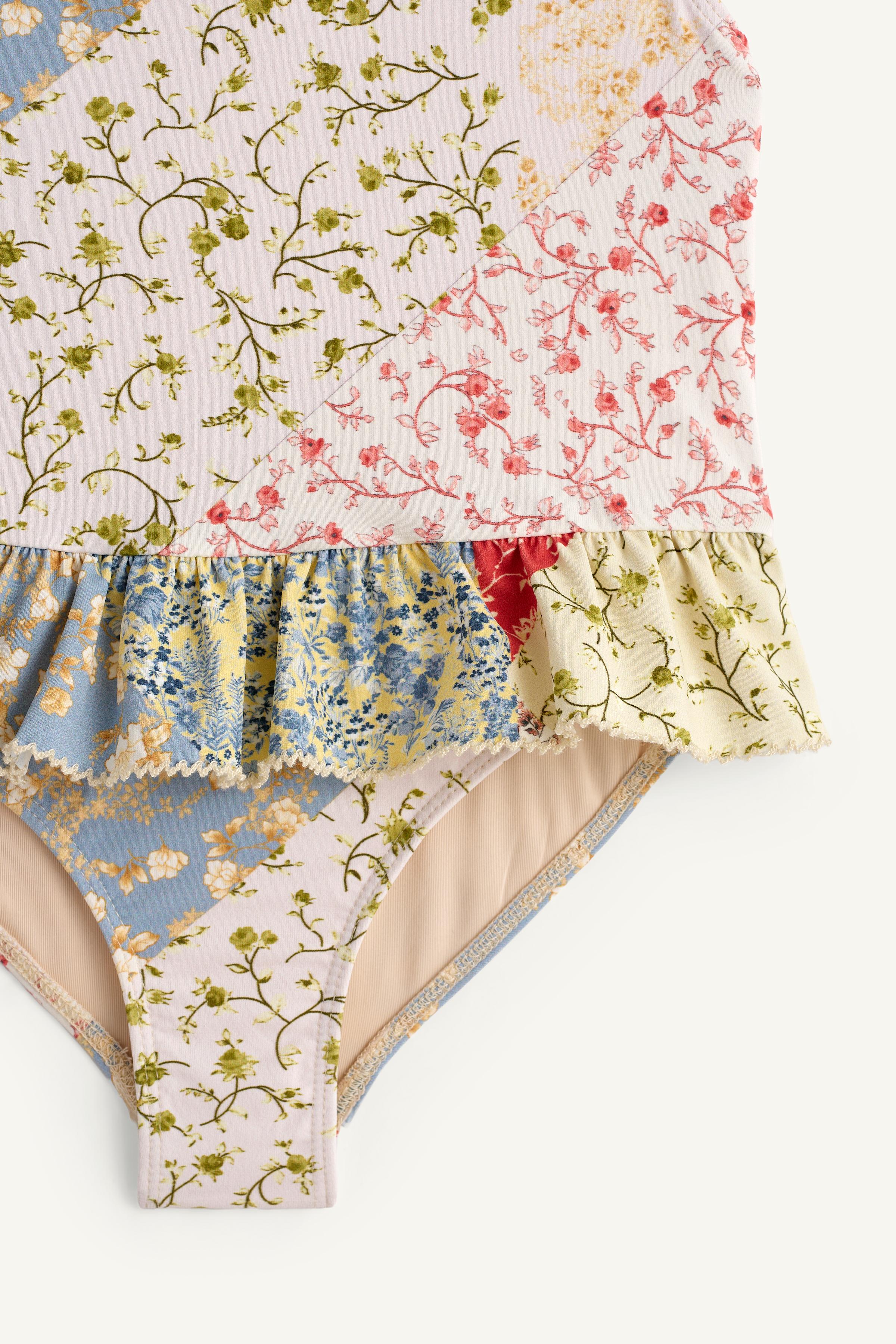 LIMITED EDITION PATCHWORK HALTER SWIMSUIT